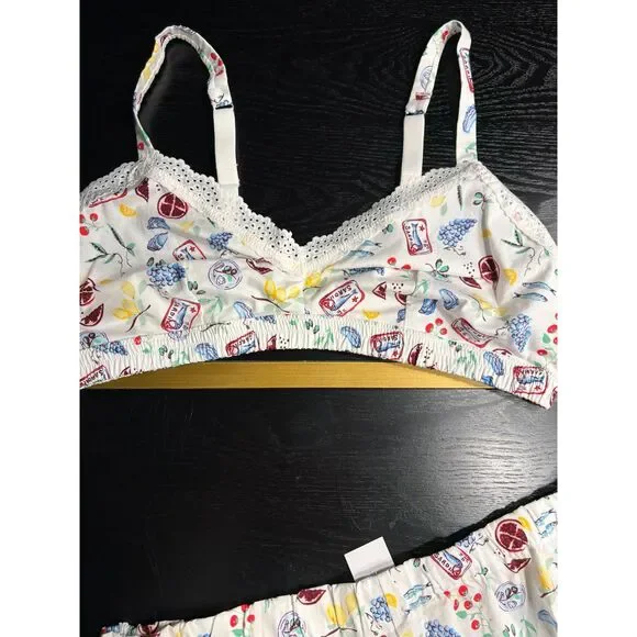 Closie 2 Pc Pajama Set XL NWT Cotton Shorts & Bra w/adjustable Straps - Picture 4 of 6